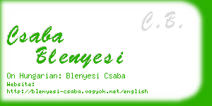 csaba blenyesi business card